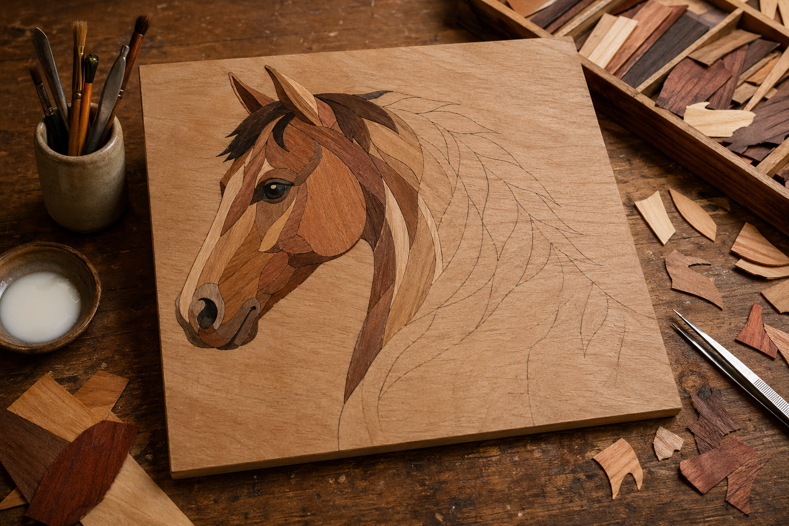 6. 木の皮を貼る