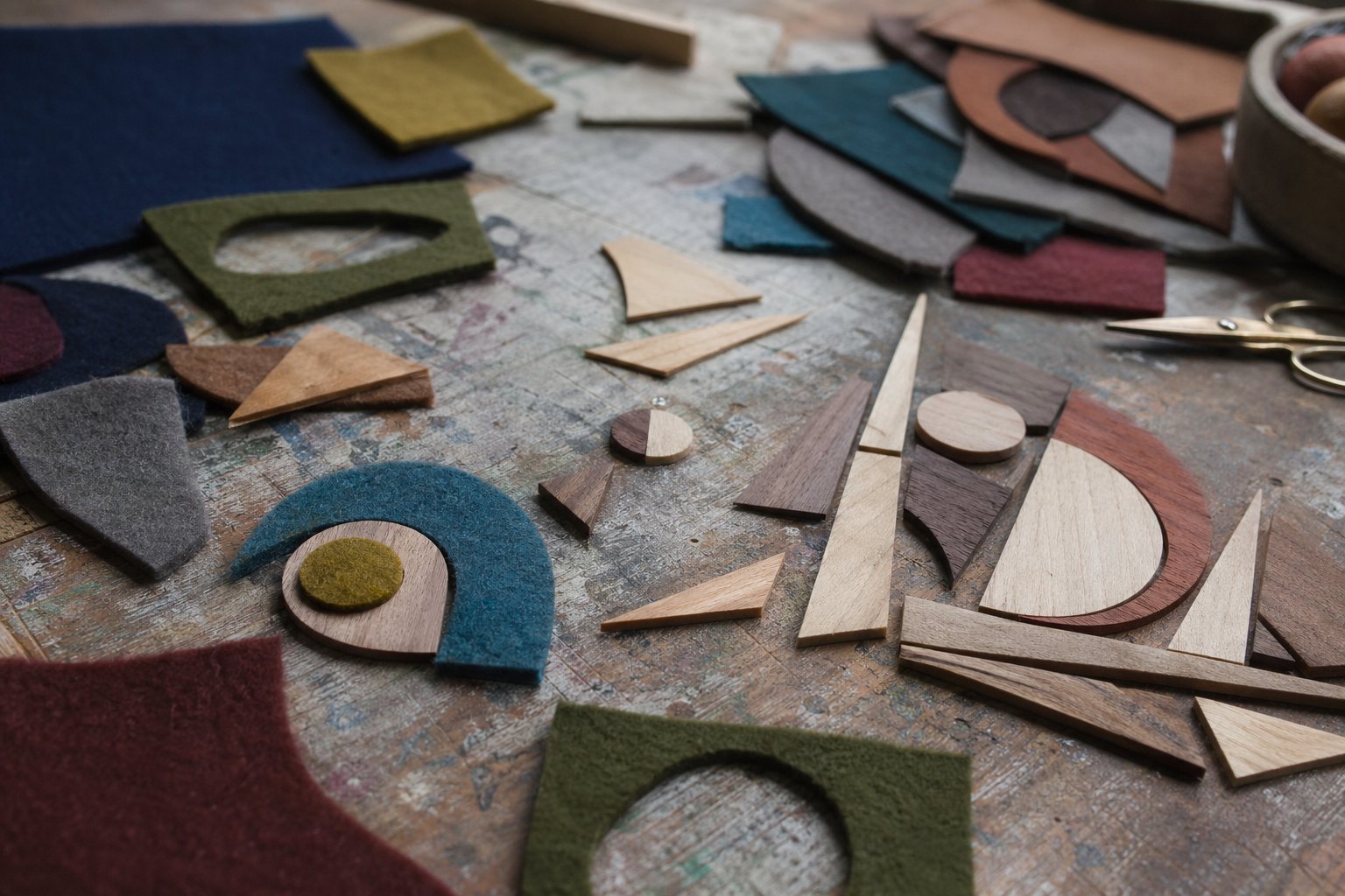 羊毛と木のコラボ作品